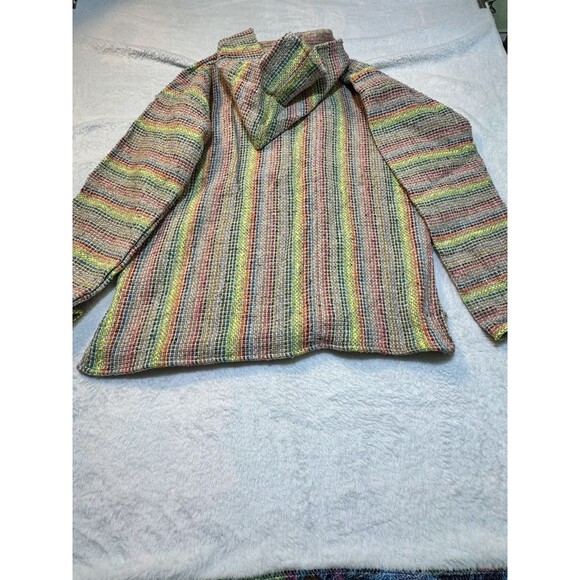 ARTESANIAS Acrylic BAJA SURF PONCHO HOODIE HOODED SWEATSHIRT JACKET Medium - Picture 14 of 16